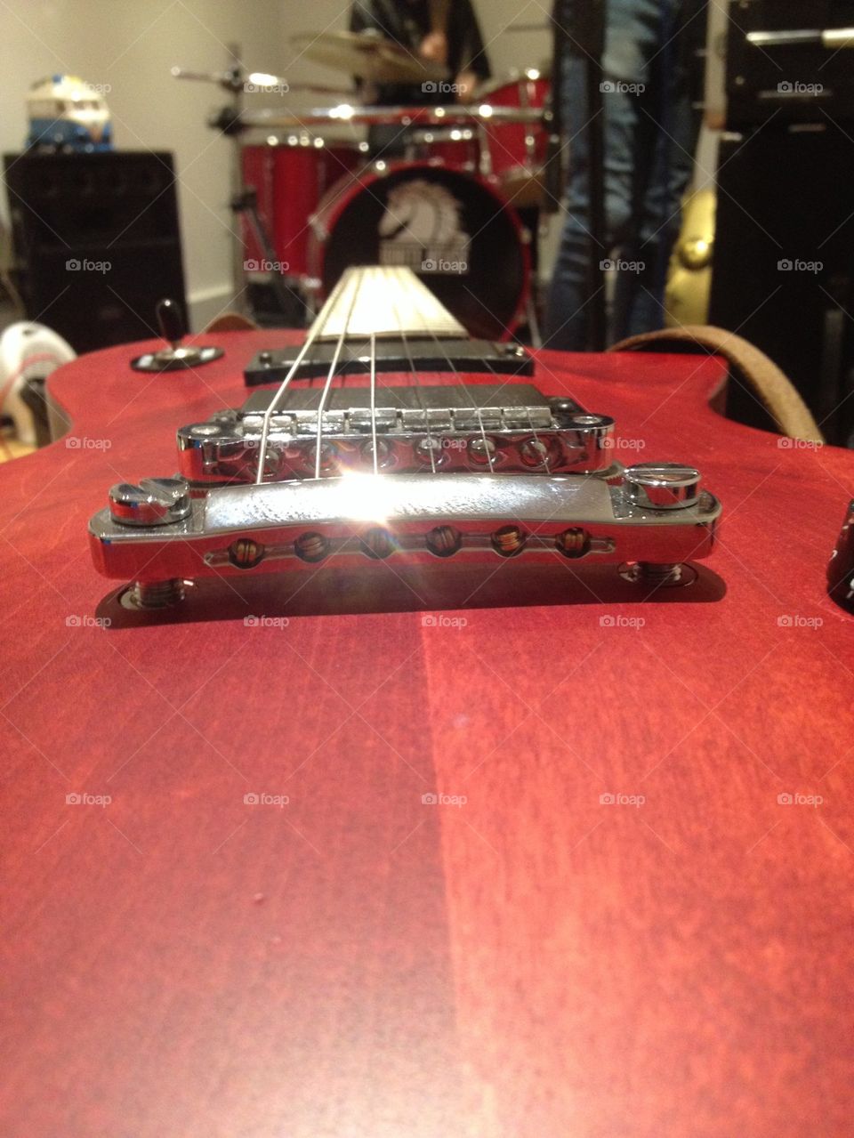 Red gibson guitar 