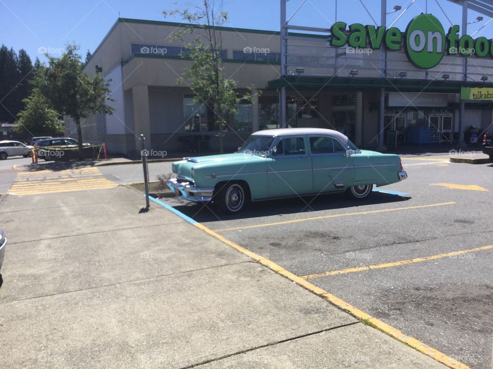 Vintage Montgomery Car in the Parking Lot