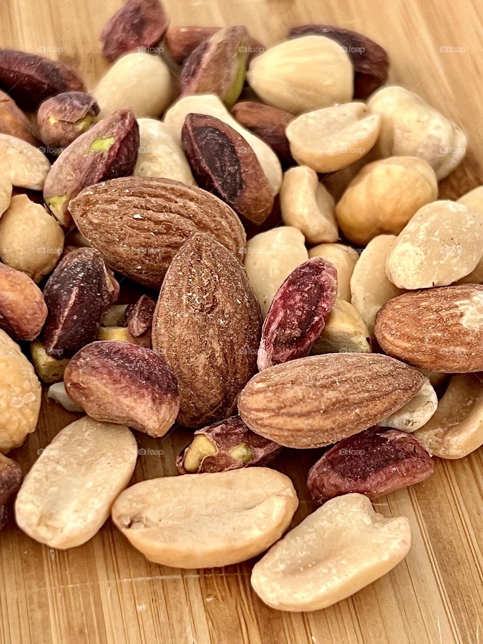 Assorted nuts. Cashews, almonds, hazelnuts, peanuts