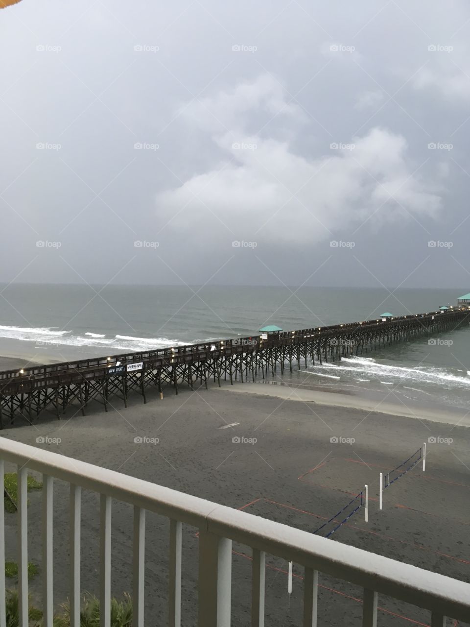 Stormy pier