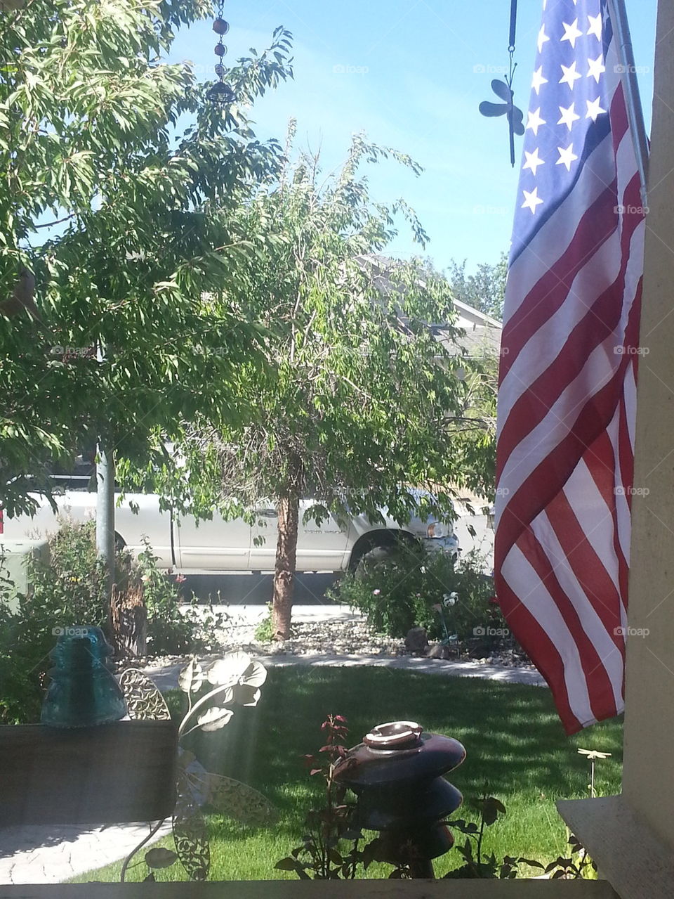 flag in yard