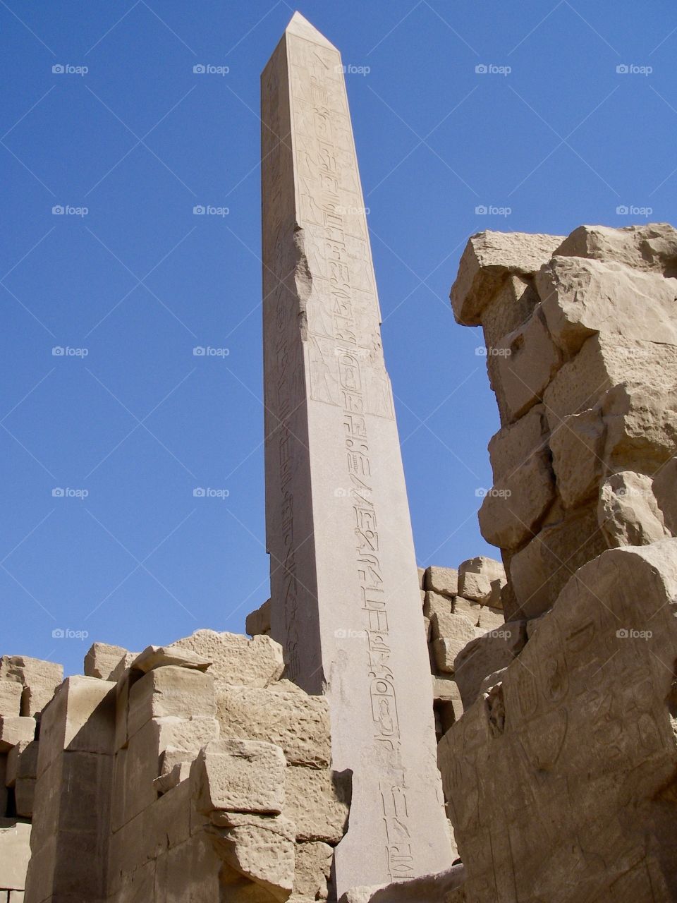 Egyptian obelisk and columns