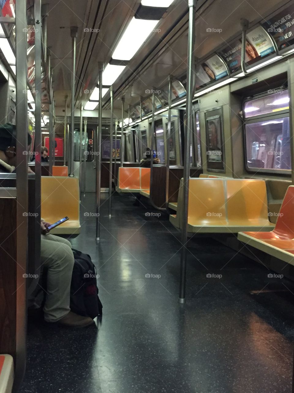 Empty subway car in New York City