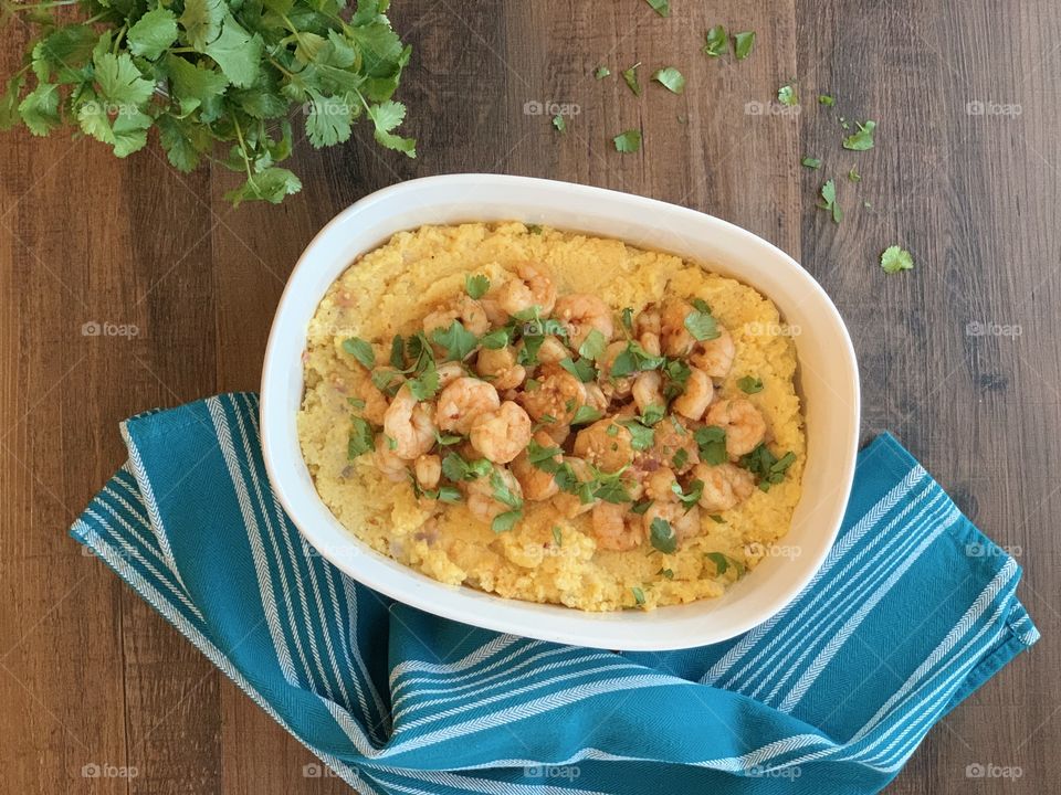 Shrimp with Polenta 