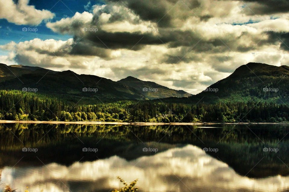 landscape mountain scotland symmetry by olijohnson