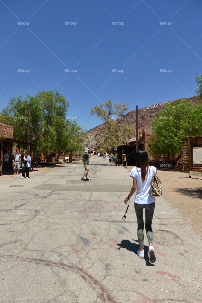 Walking at Calico ghost town. Walking at Calico ghost town