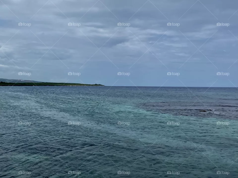 View of the Caribbean Sea from Runaway Bay Jamaica 