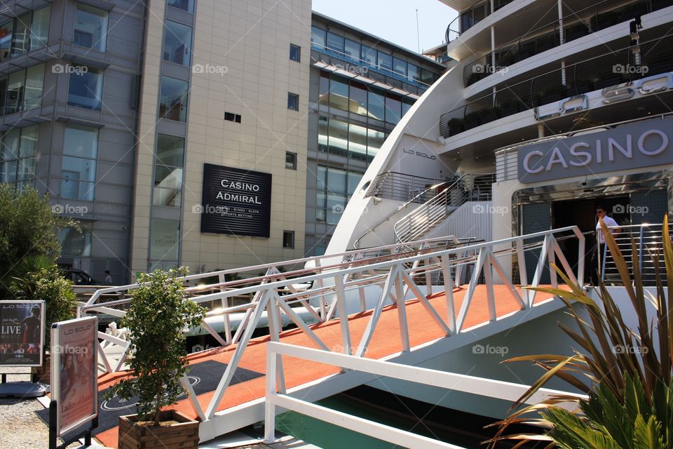 Entrance to super yacht casino hotel