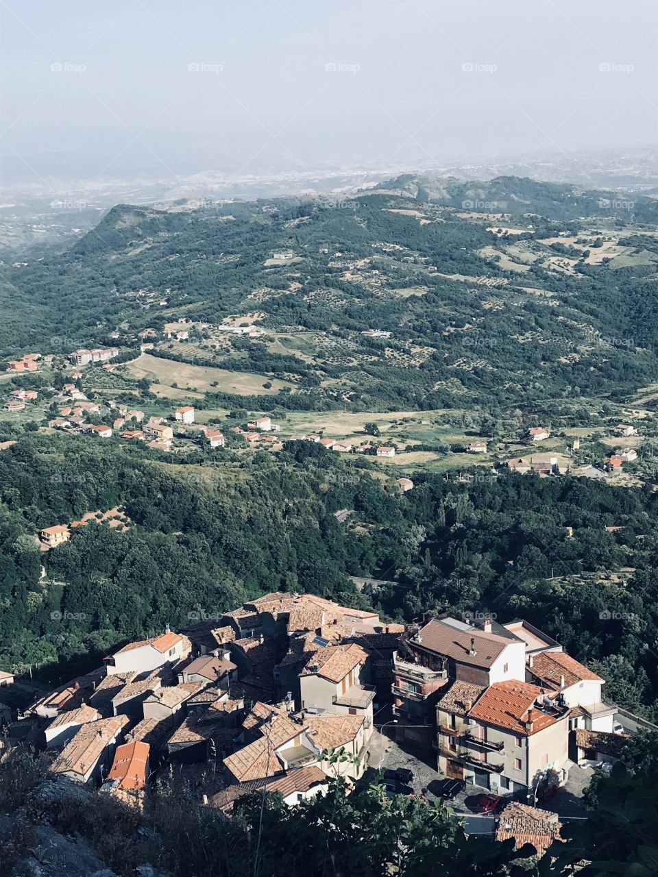 View from above of the old village of San Donato di Ninea, mostly uninhabitated. Calabria, South Italy 