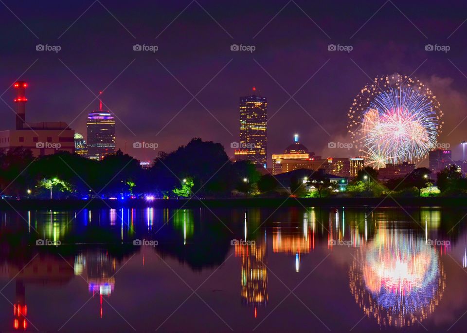 Fourth of July over Boston