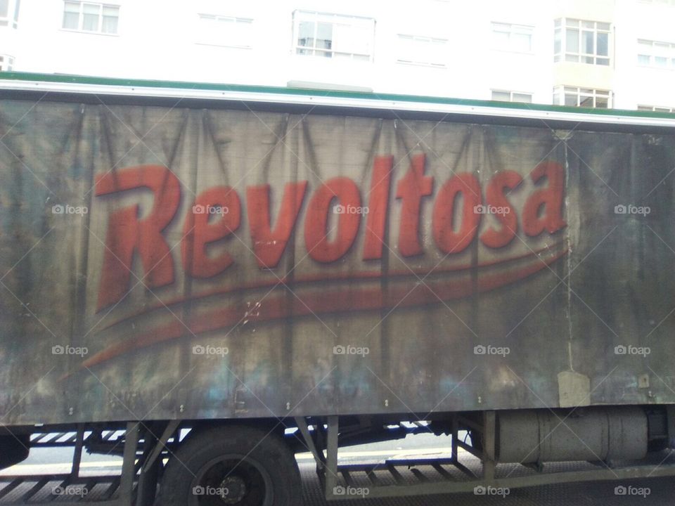 Revoltosa truck advertisement 