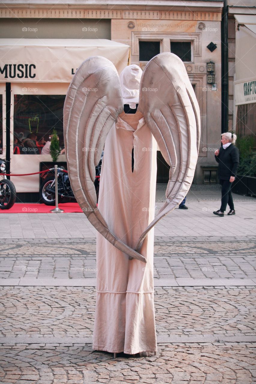 Heart-shaped angel's wings. 

Wrocław, Poland
