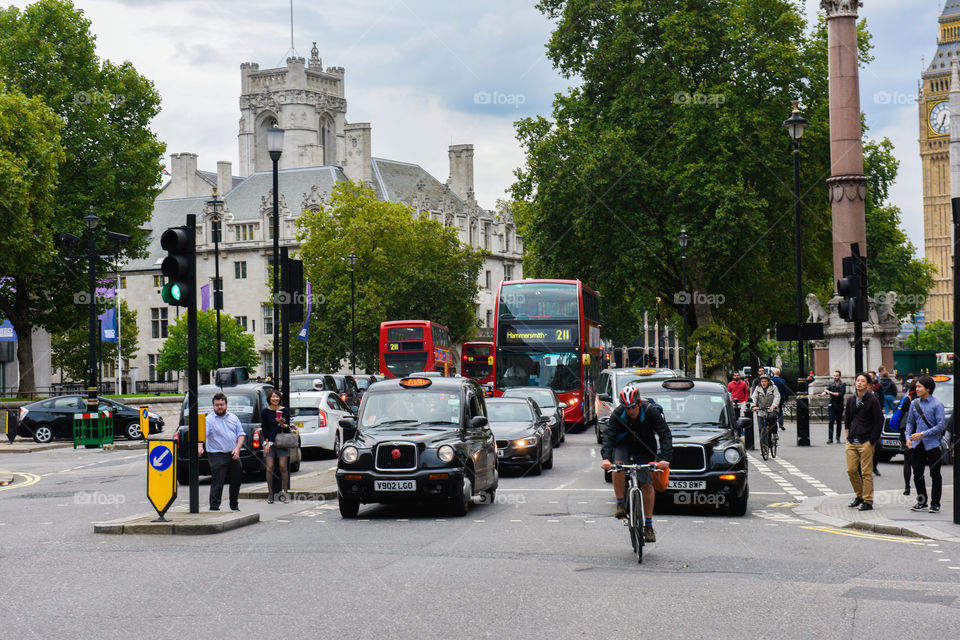 Traffic in central London.