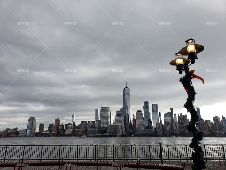 A bleak city backdrop for the holidays.