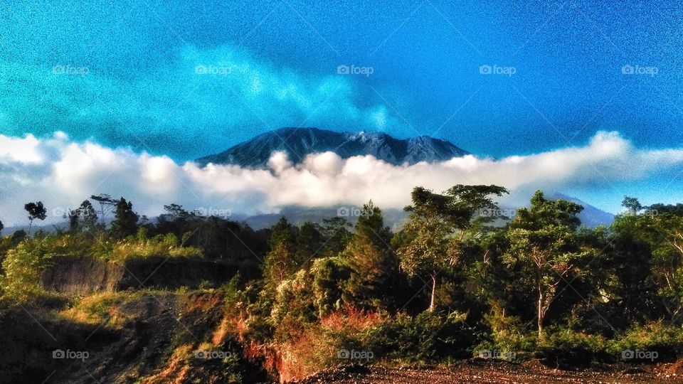 Mount Agung a month after erupting...