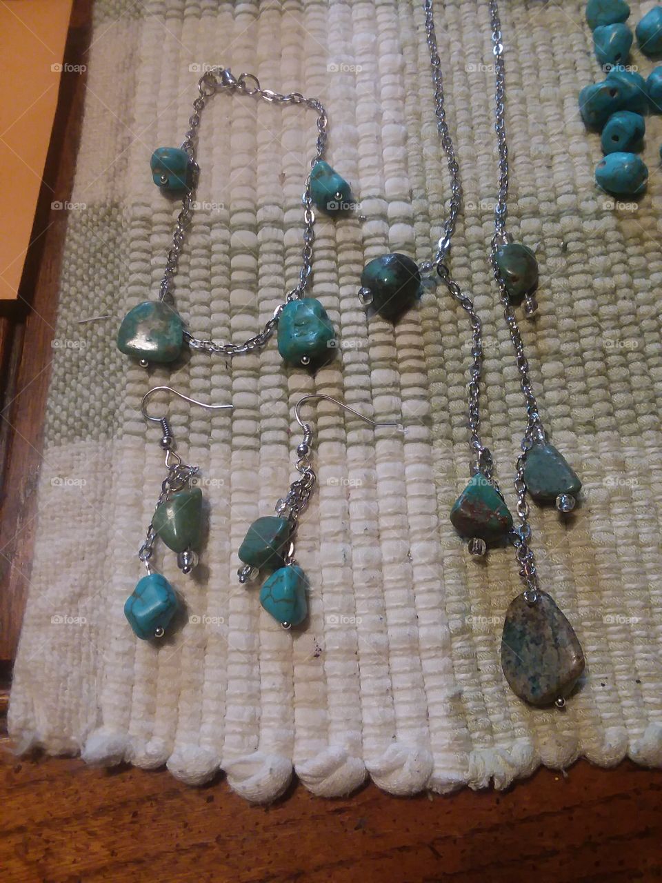 This is handmade turquoise jewelry I made.  This is my own creation and one of a kind piece.