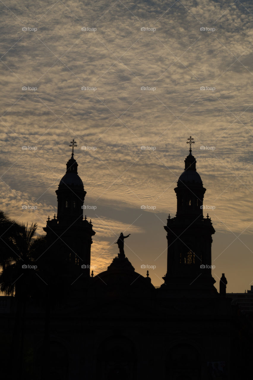 Sunset in Santiago, Chile