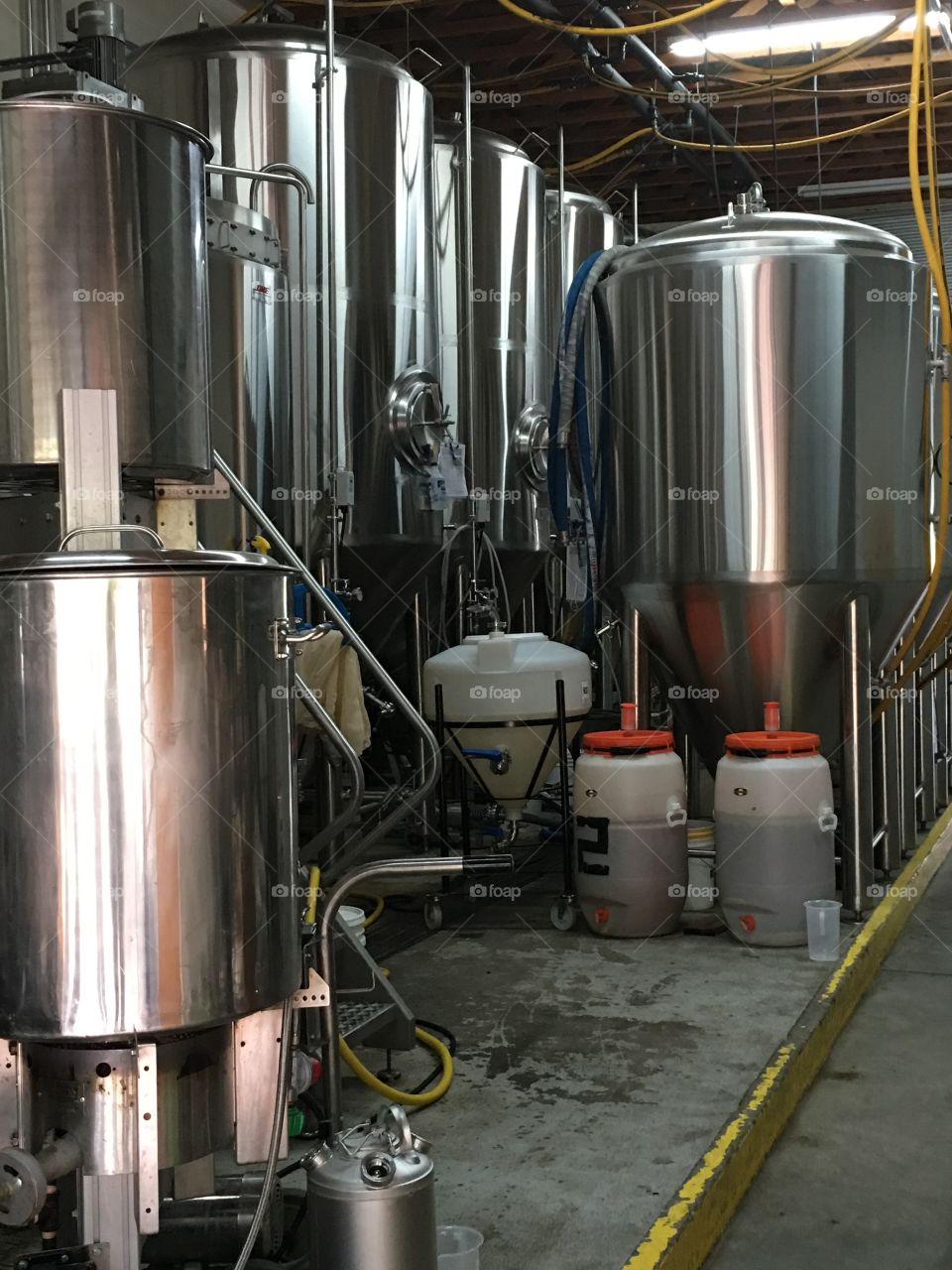 Microbrewery craft beer brew tanks and equipment