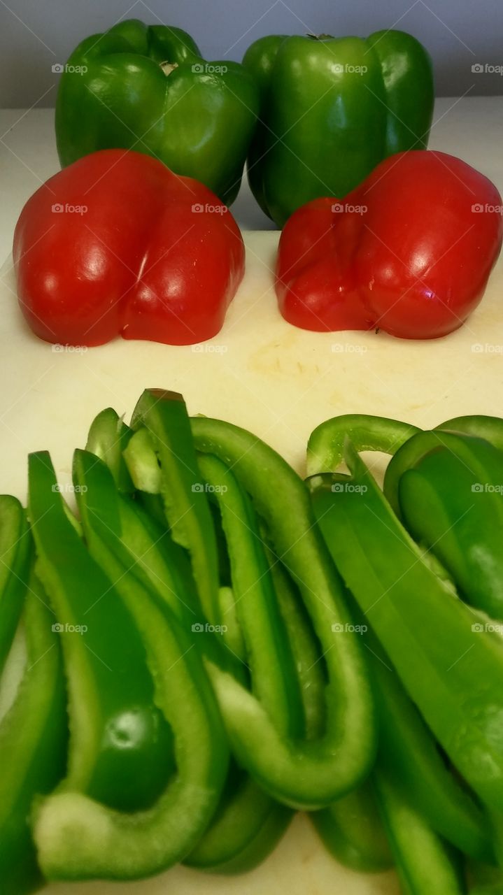 red and green peppers
