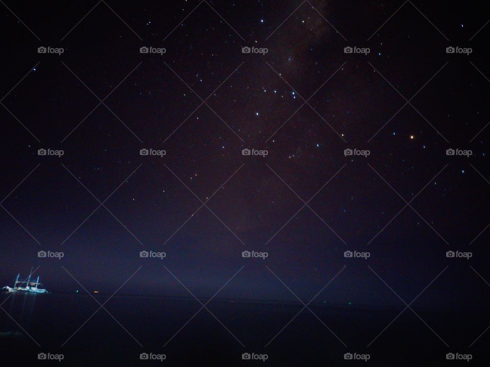 Stars above the ocean