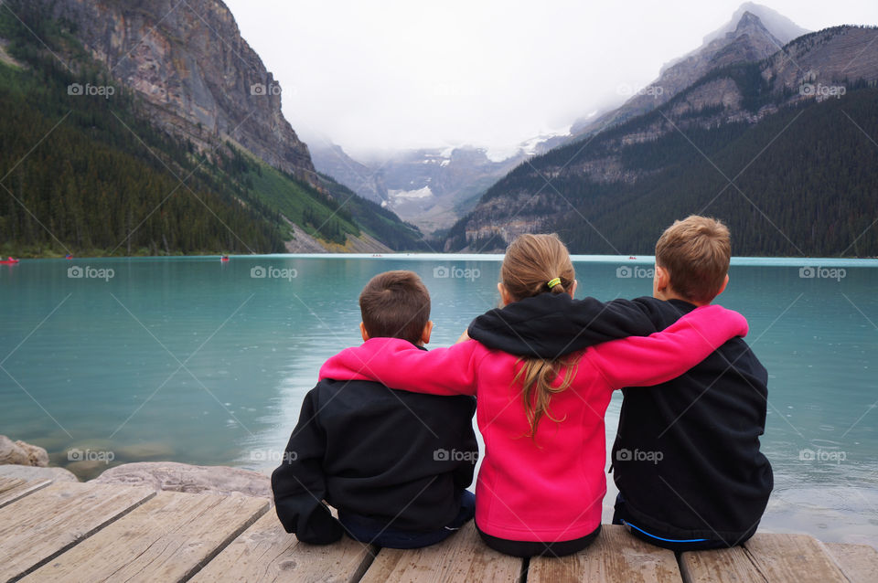 Enjoying the view of Lake Louise with Family 