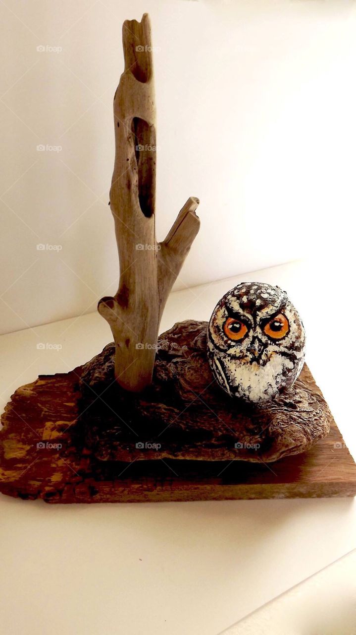 Unique decoration-Owl painted rock craft from Australia 