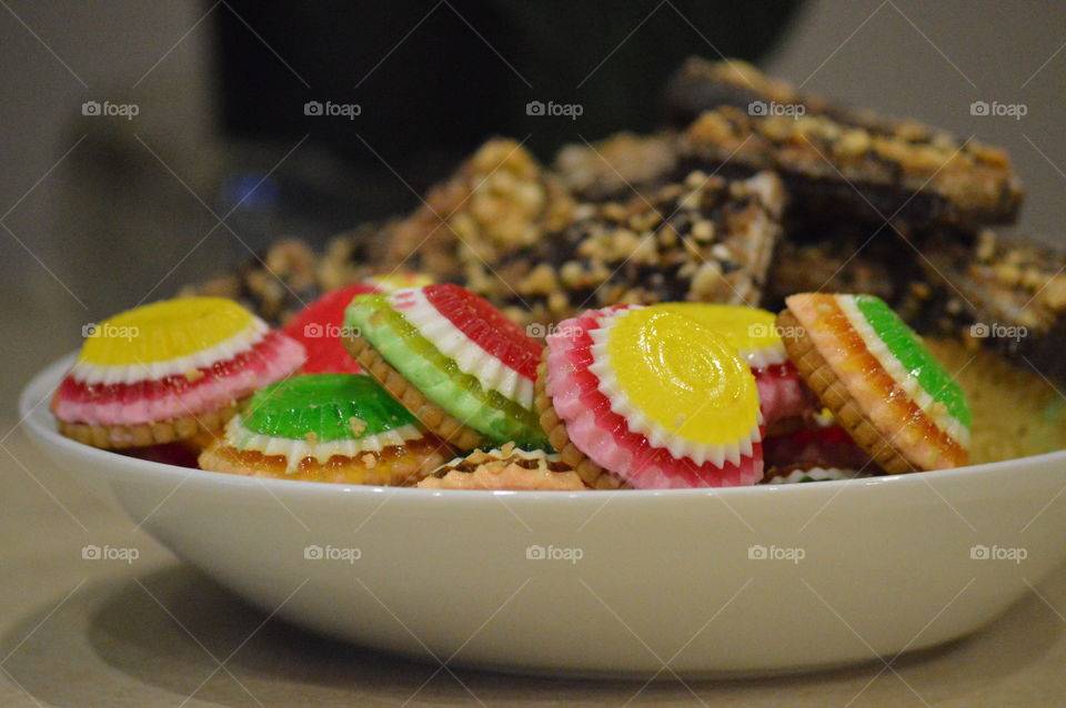 colored Christmas cookies