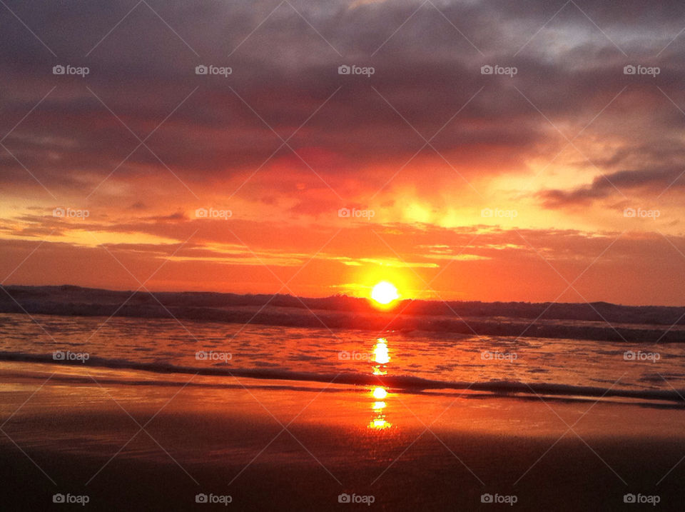 beach ocean pretty sunset by surjake1