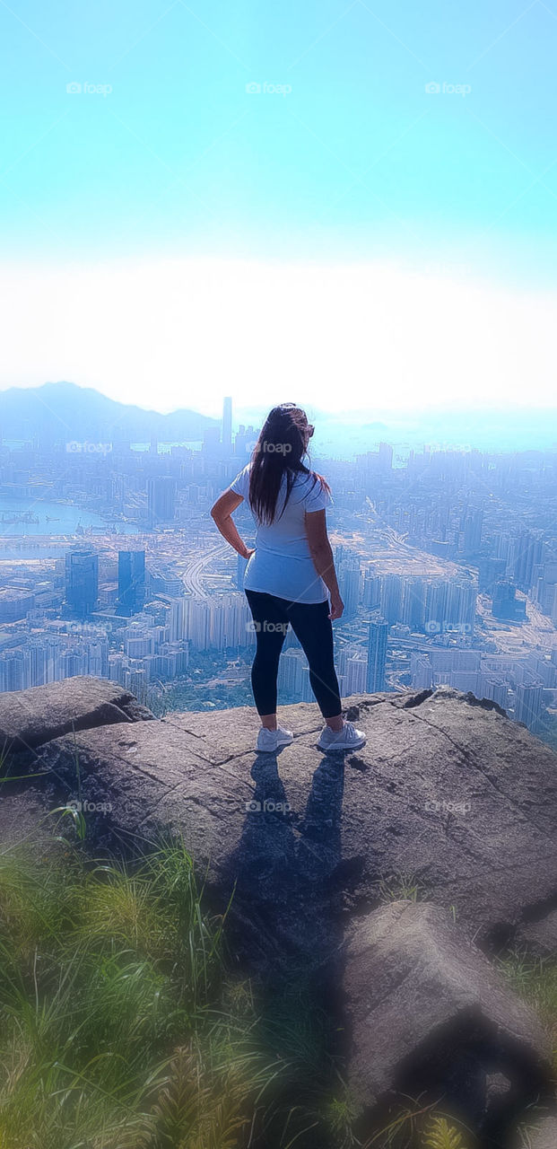 enjoy the beauty of hongkong city from a height