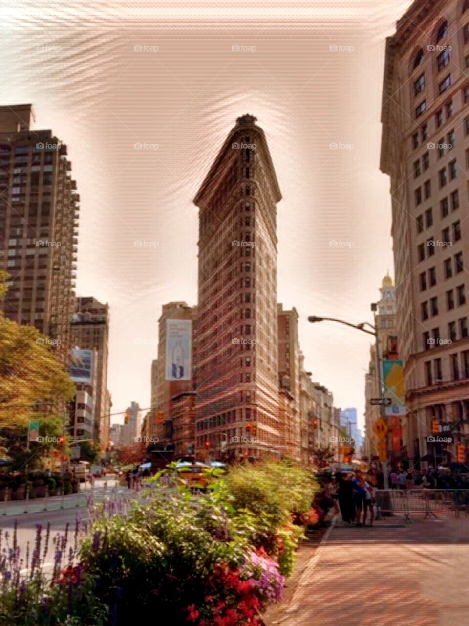 Flatiron Building - 5th Ave, Madison Square Park, Manhattan, New York City. 