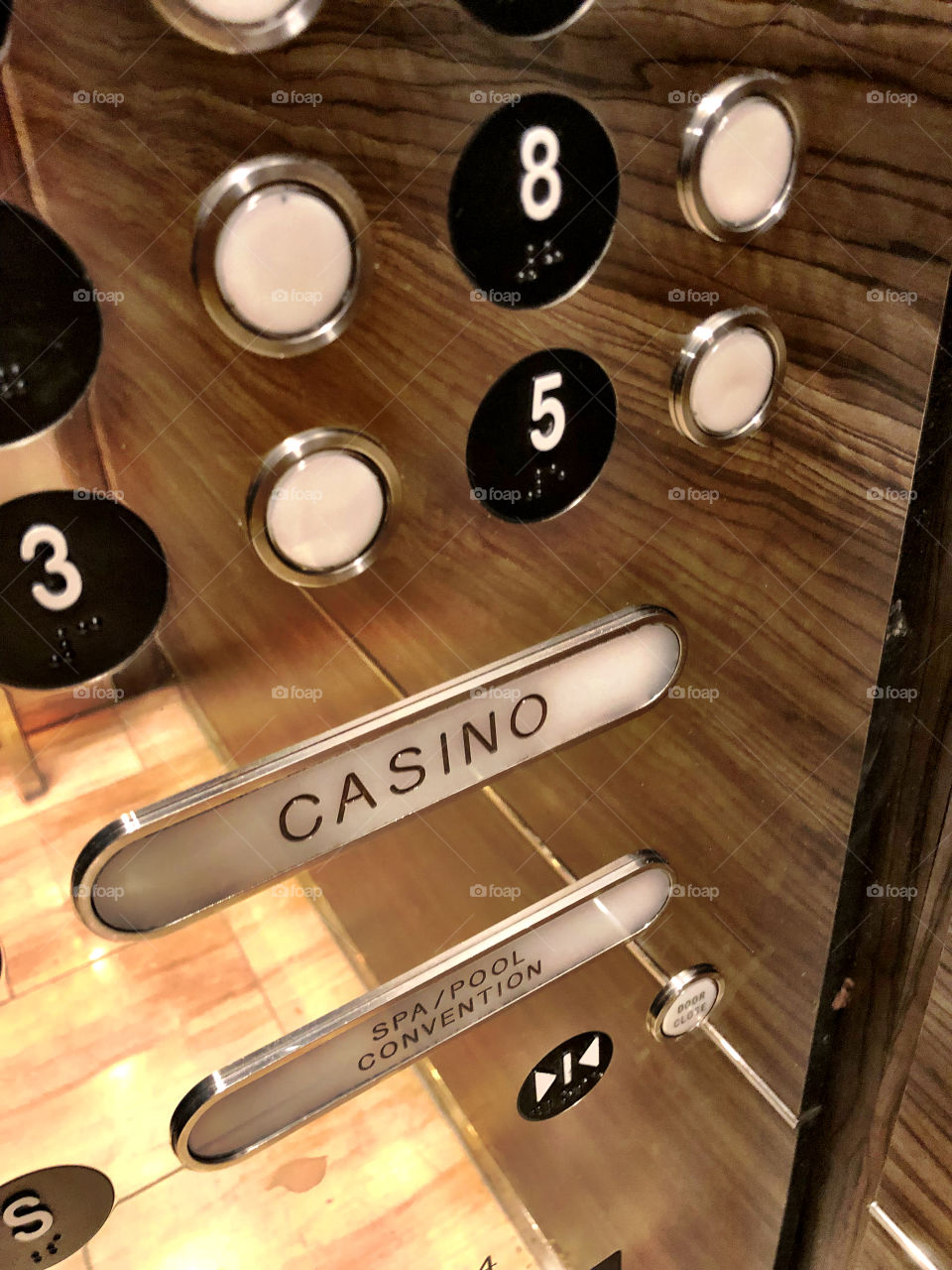 Casino elevator button