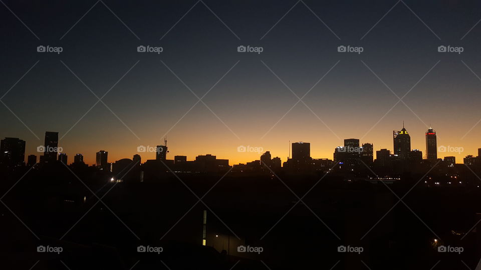 Perth skyline at dusk