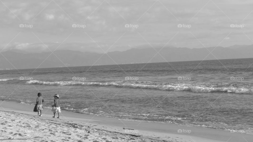 Two native girls in a Mexico beach