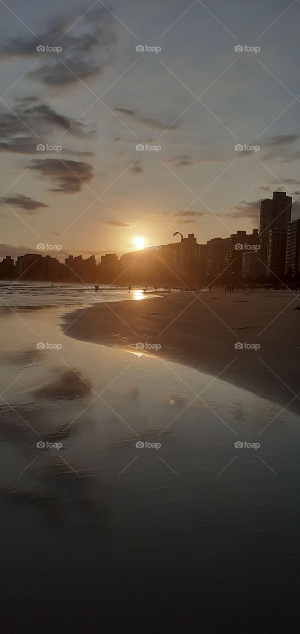 Sunset, Beach, Dawn, Water, Sun