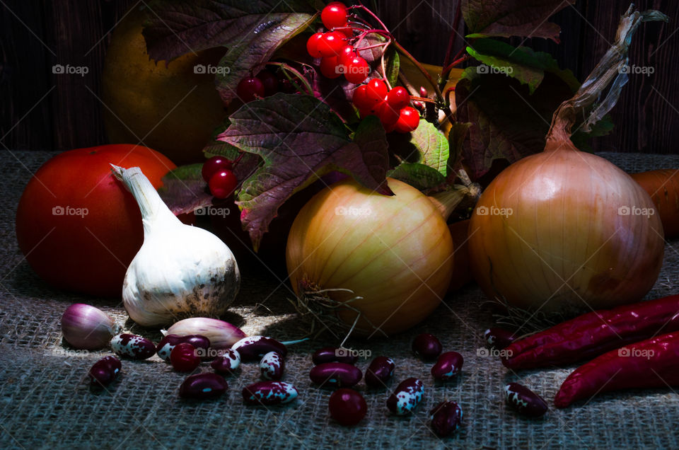 still life with vegetables