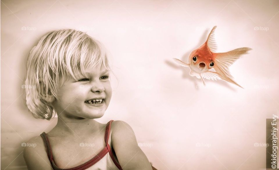 Funny fish with Girl