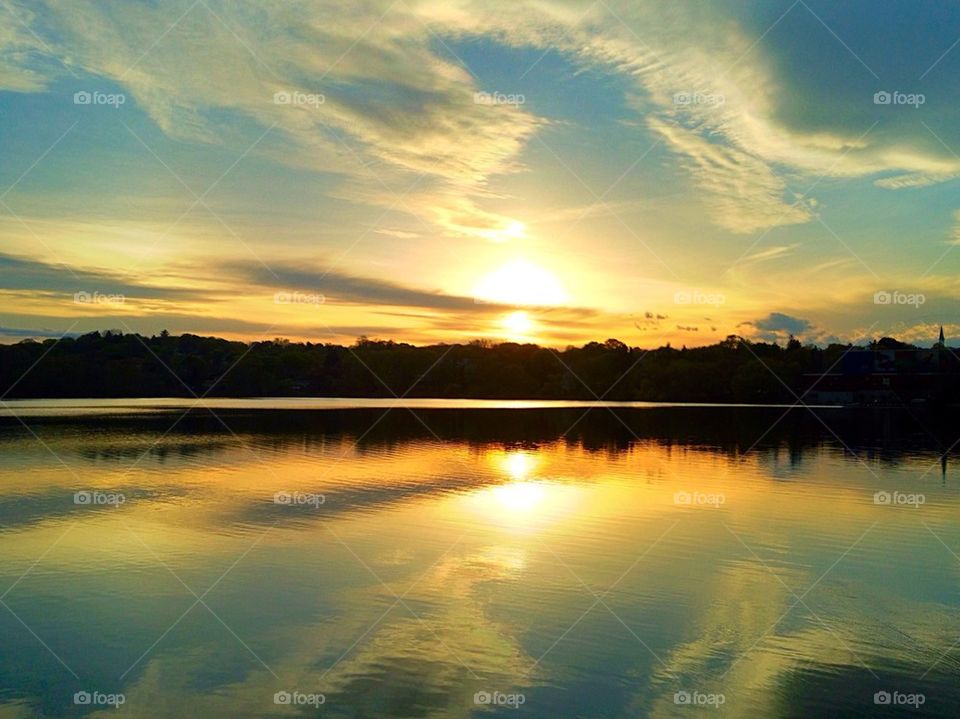 Sunset over Spy Pond