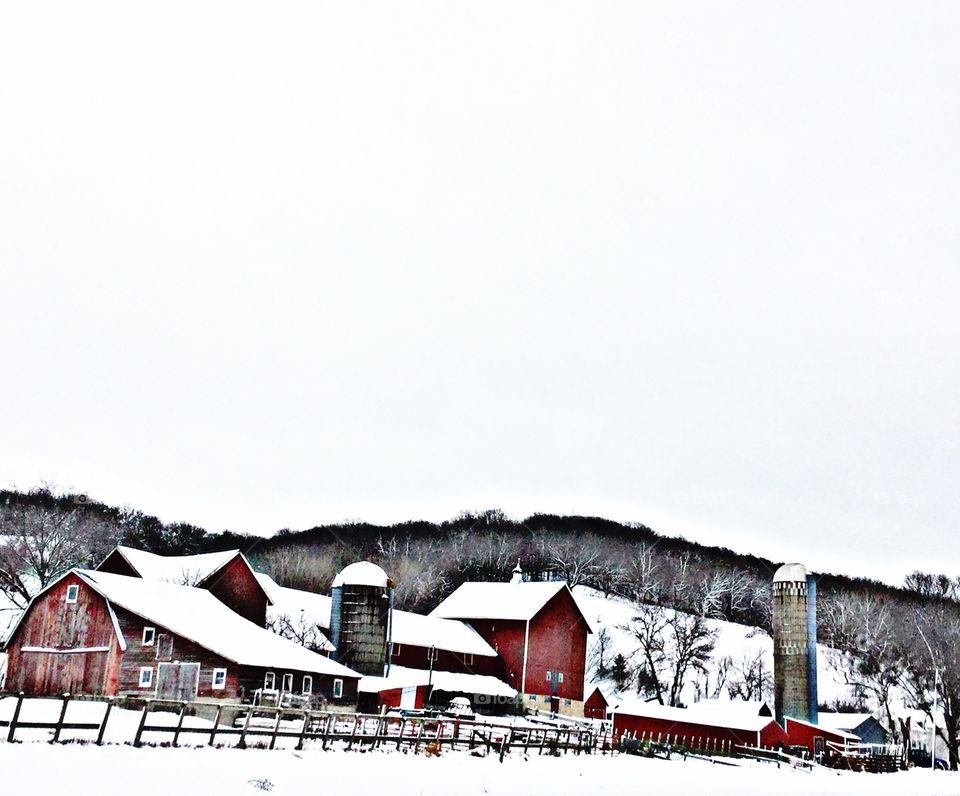 Snowy farm 