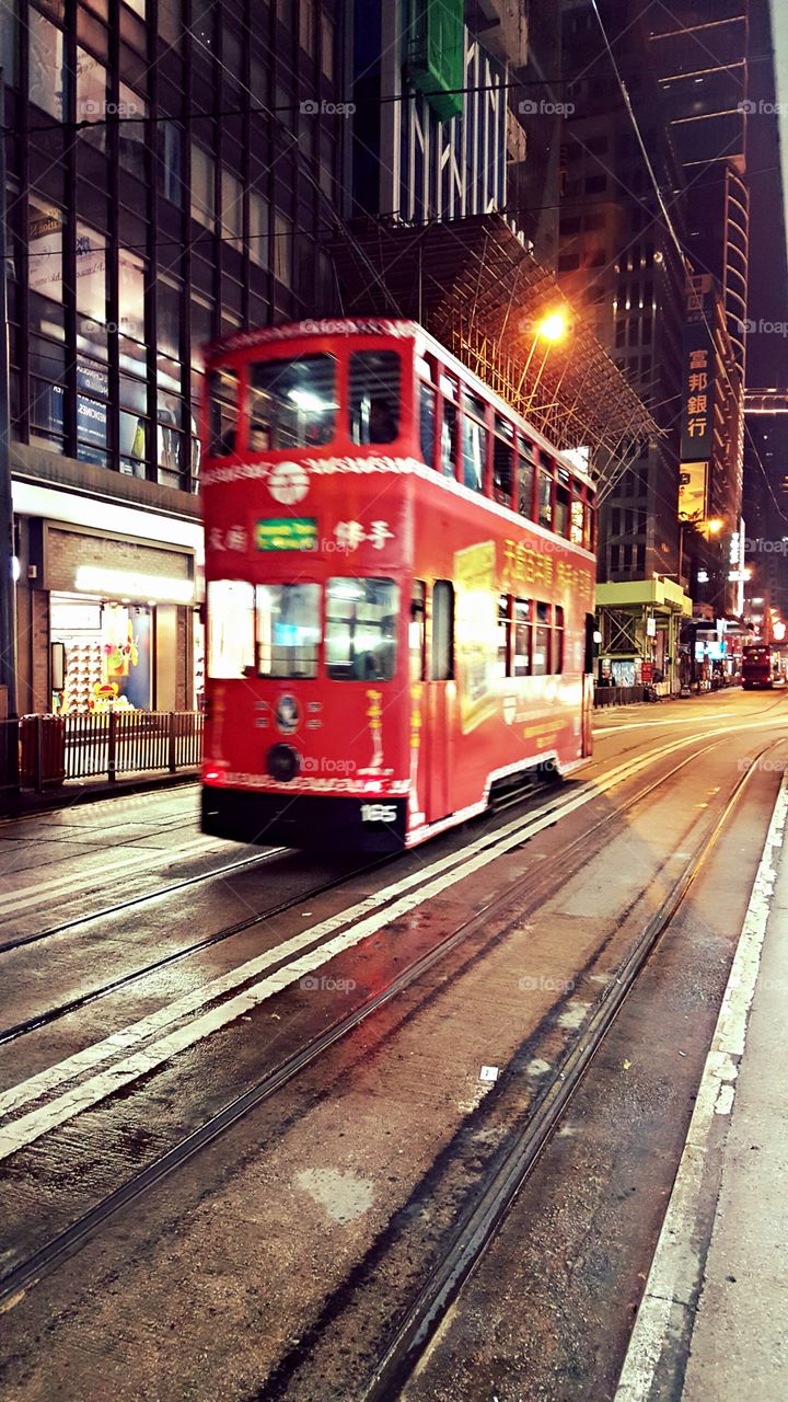 the tram @ Wan Chai, Hong Kong