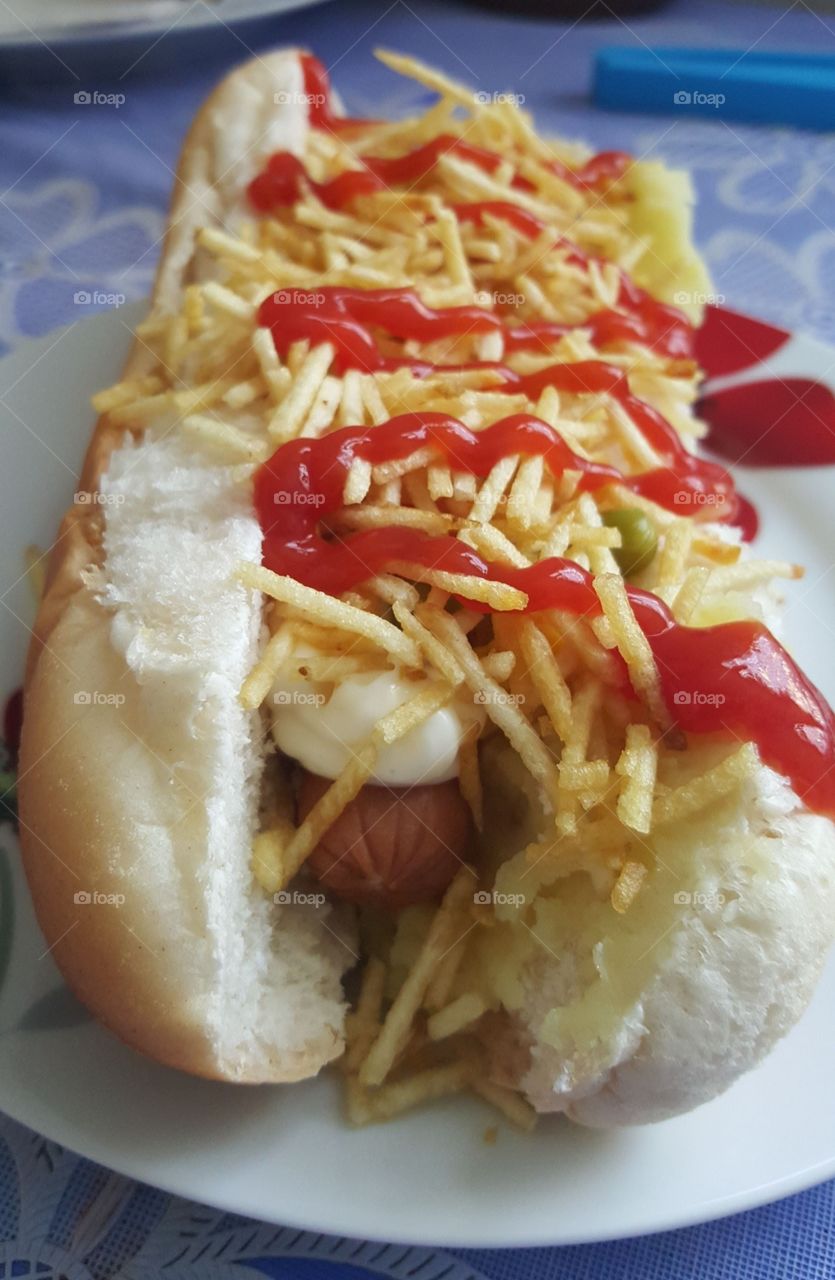 Delish hot dog for lunch today!!!