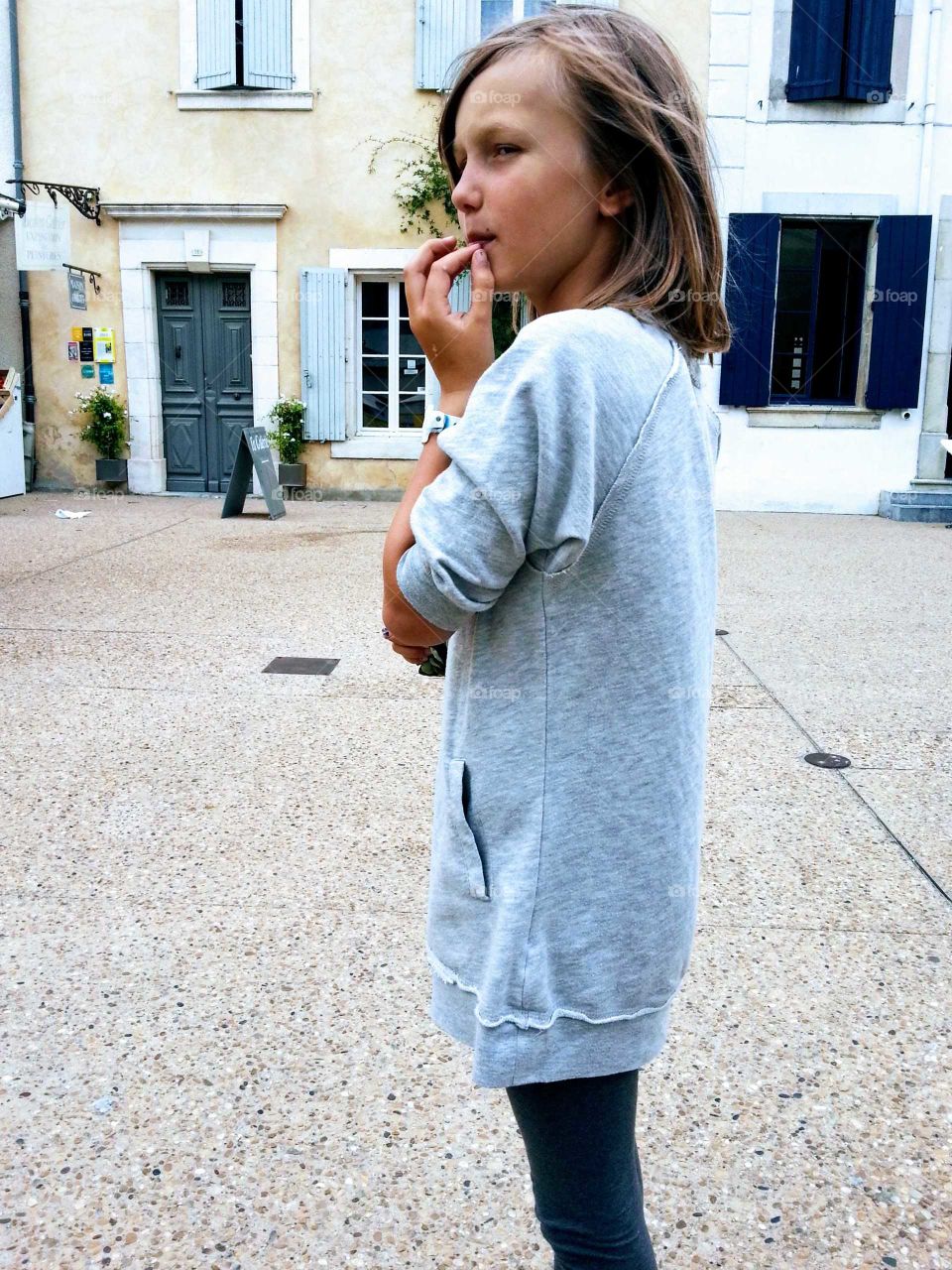 Girl on square in Leucat