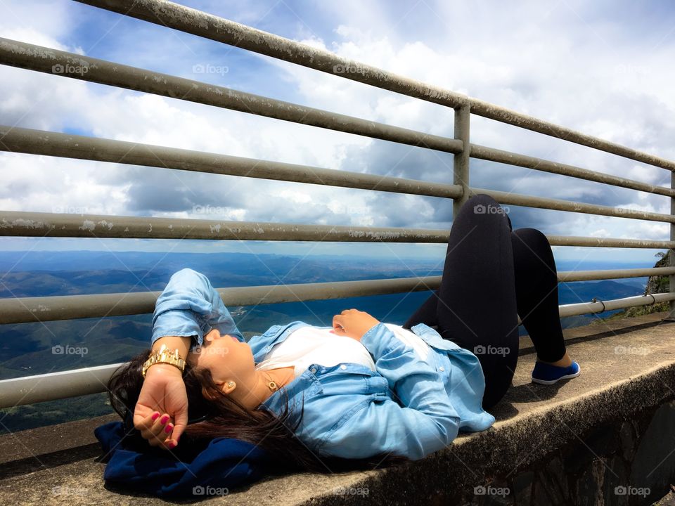 Woman resting at outdoors