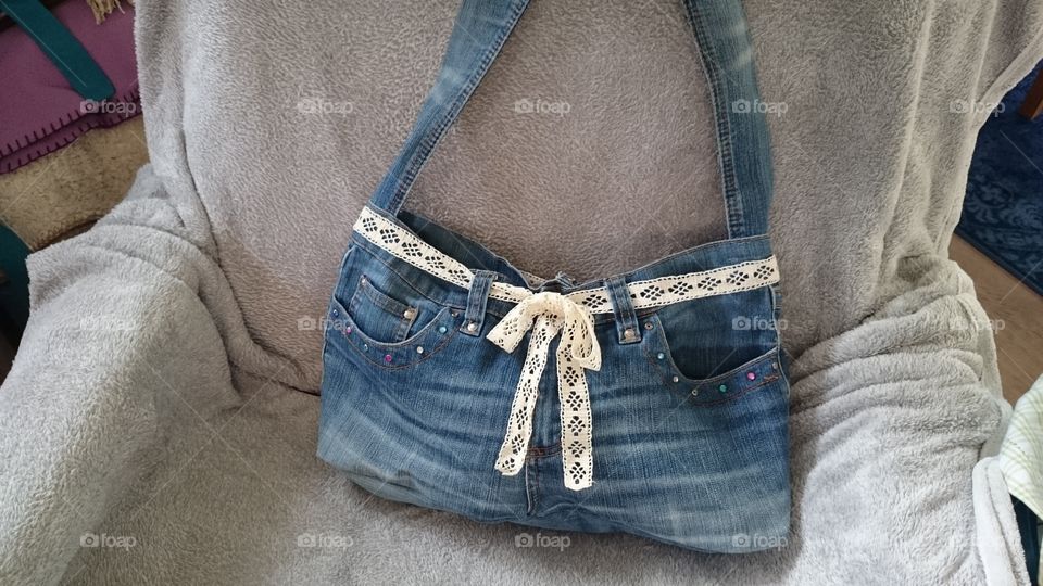 bag made of old jeans