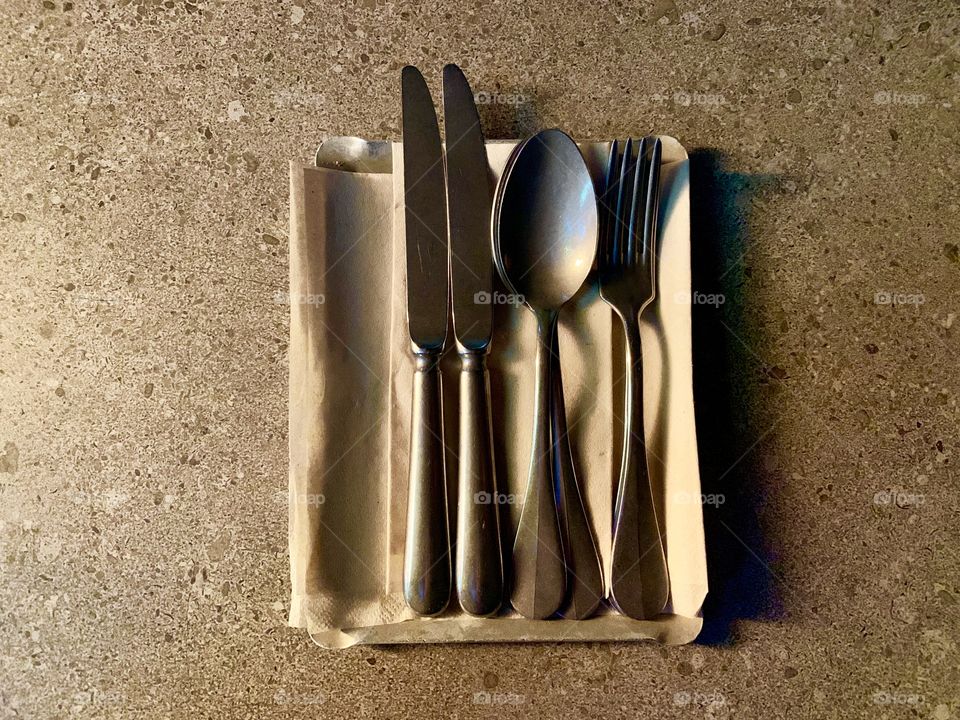 No Person, Fork, Flatware, Cutlery, Wood