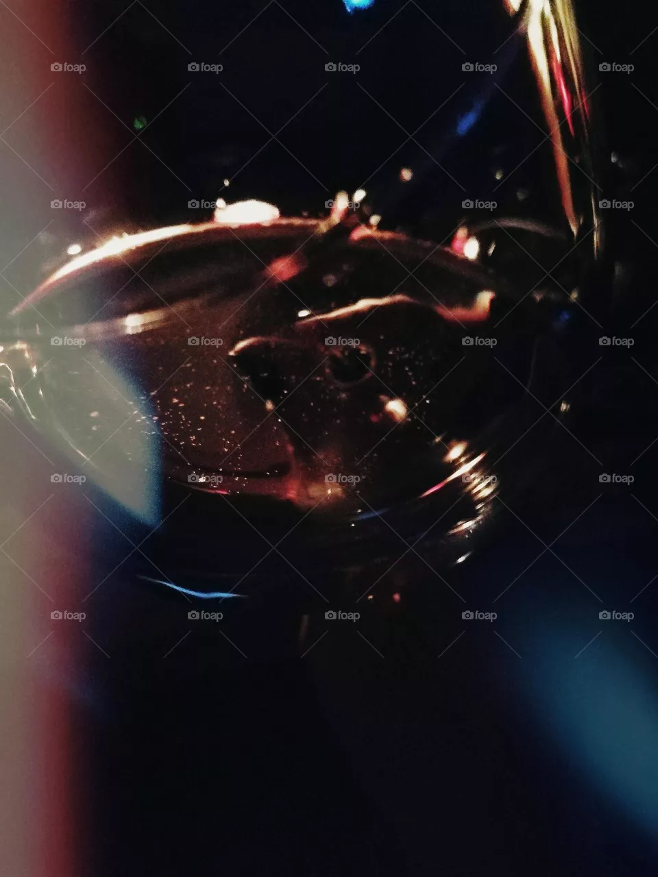 Champagne glass in nought lights