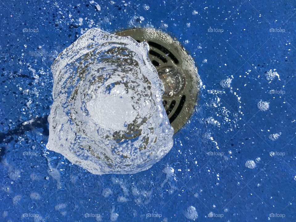 Water fountain from above