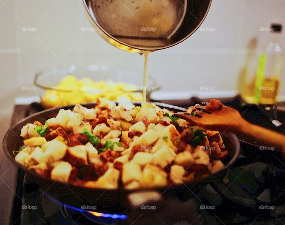 Making stuffing 