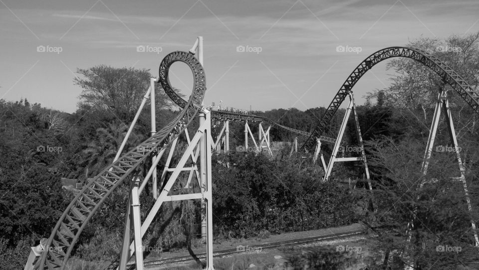 View of roller coaster ride