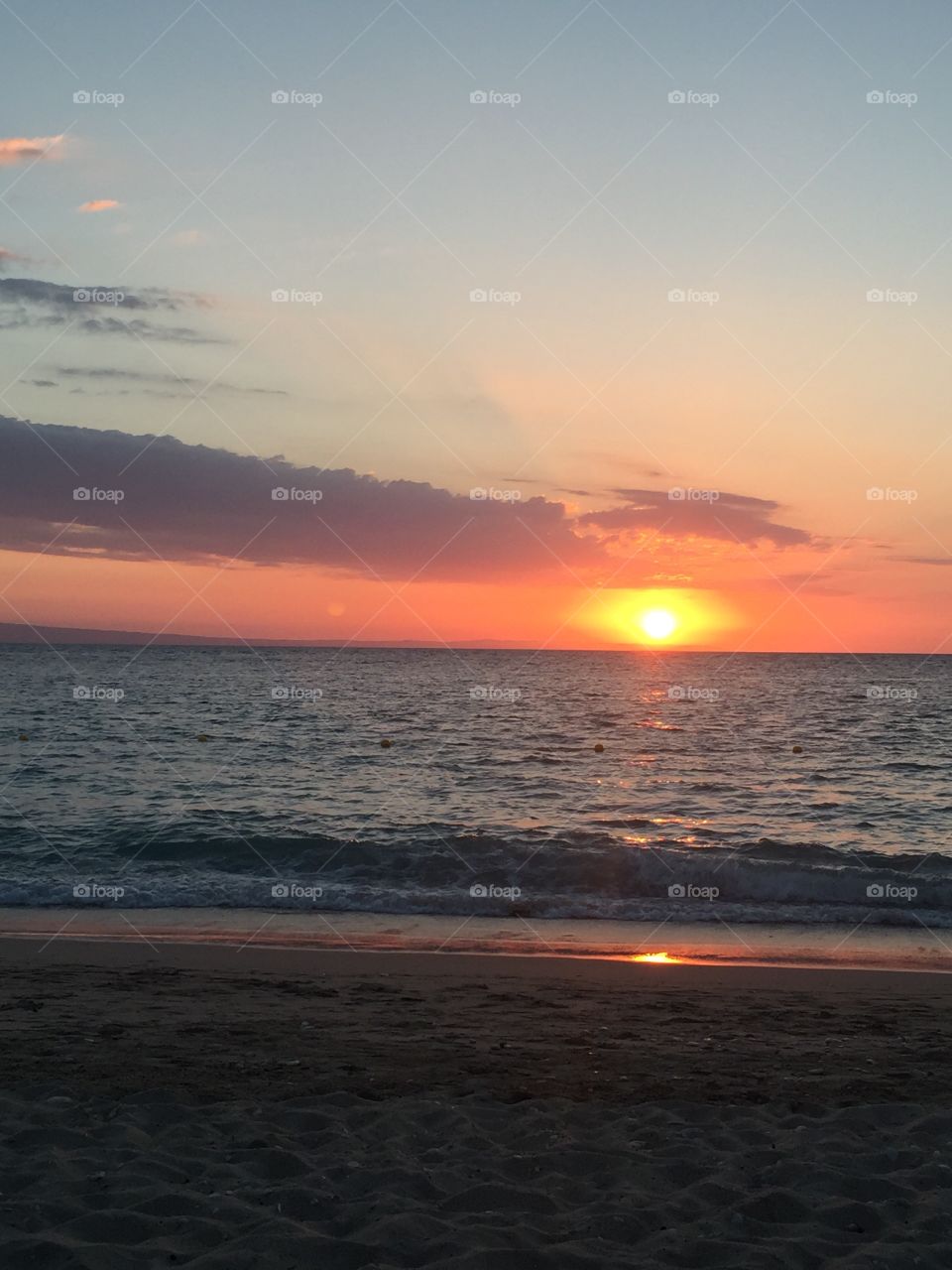 Sunset over the ocean... 