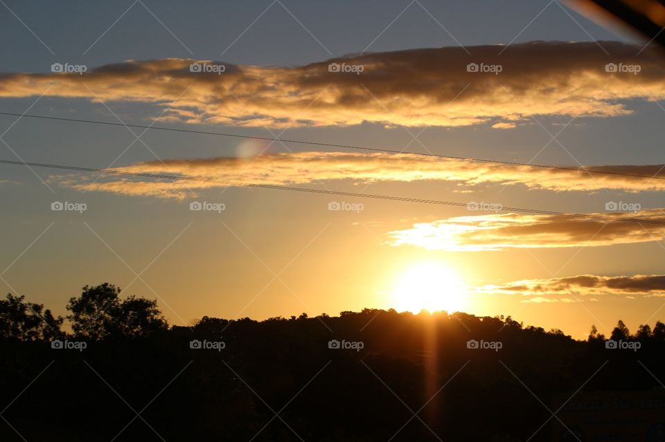 Sunset on the road. Rio Grande do Sul,  Brasil.